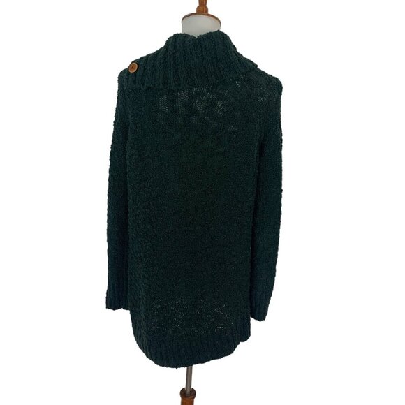 Anthropologie Moth Sweater Medium Green Knit Cowl Neck Cozy Minimalist - Picture 4 of 6
